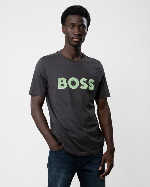 Boss Black Tee 1 Cotton Jersey Regular Fit T-shirt With Mesh Logo for men
