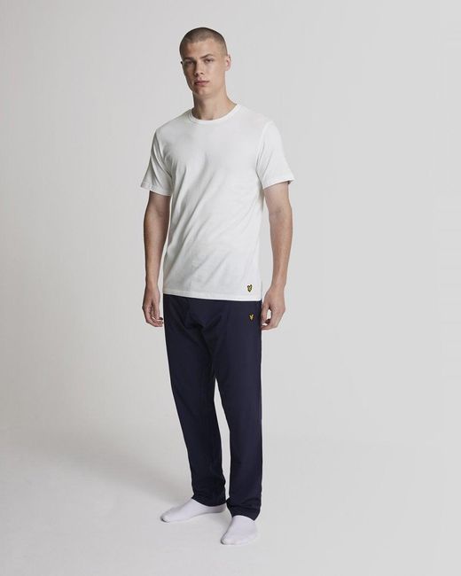 Lyle & Scott White Basic 3 Pack Lounge T-Shirt for men