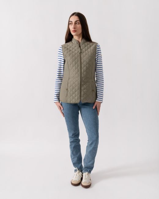 Joules Green Minx Diamond Quilt Gilet