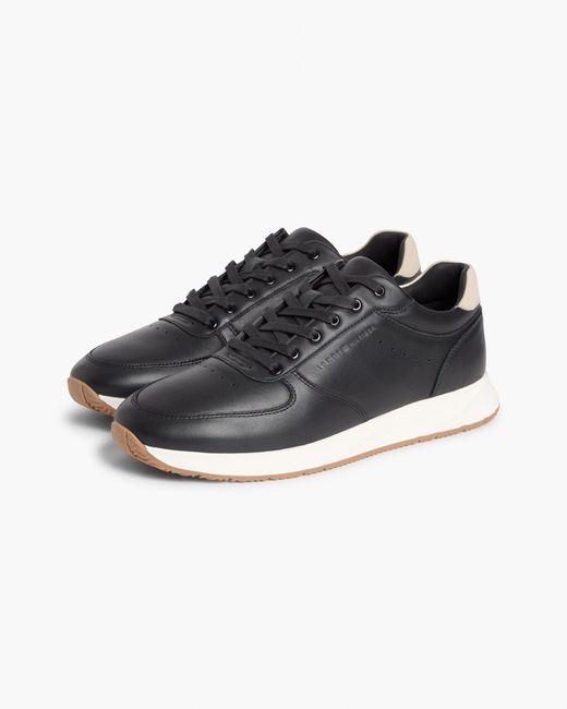 Tommy Hilfiger Black Newport Leather Trainers for men