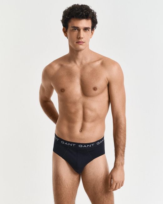 Gant Blue 3-Pack Logo Waistband Briefs for men