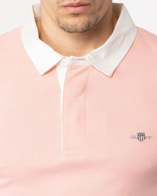 Gant Pink Regular Fit Shield Logo Heavy Rugger for men