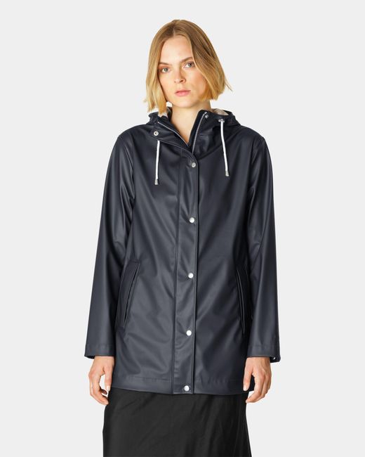 Ilse Jacobsen Blue Rain Short Rubberised Raincoat