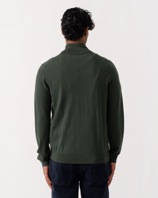 Paul Smith Green Ps Full Zip Funnel Neck Sweater for men