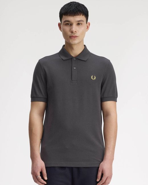 Fred Perry Gray Plain Signature Polo Shirt for men