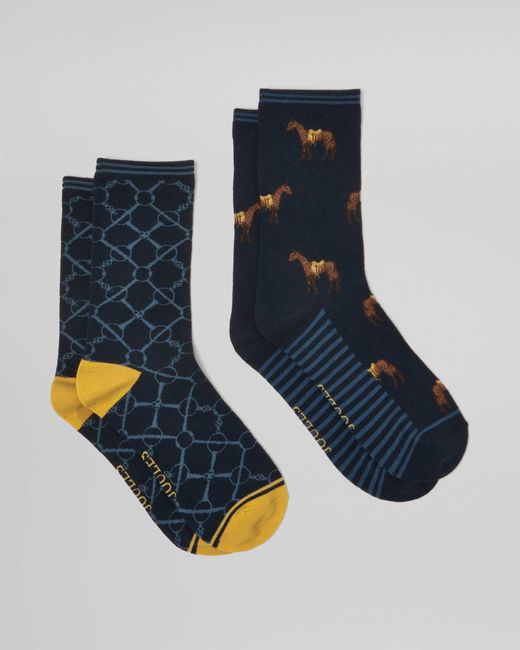 Joules Blue Everyday 2 Pack Socks