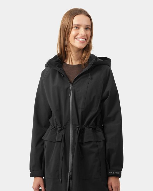 Ilse Jacobsen Black Thermal Long Parka Raincoat