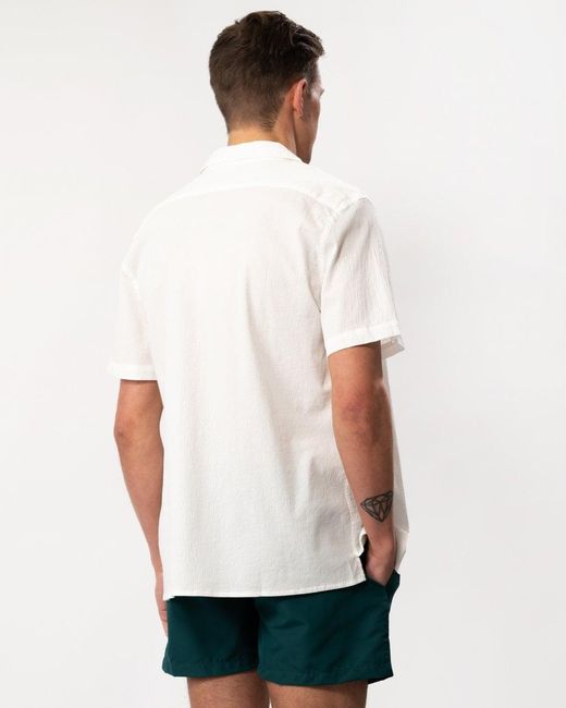 Paul Smith White Ps Regular Fit Short Sleeve Seersucker Shirt for men