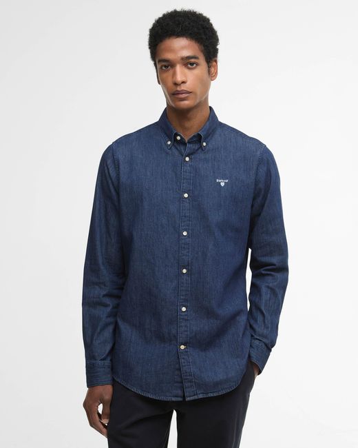 Barbour Blue Denim Crest Tailored Shirt for men