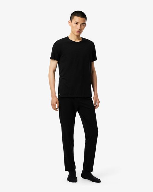 Lacoste Black 3-Pack Cotton Crew Neck T-Shirts for men