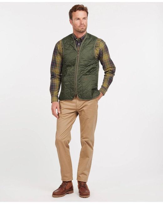 Barbour Green Quilted Waistcoat/Zip-In Liner for men