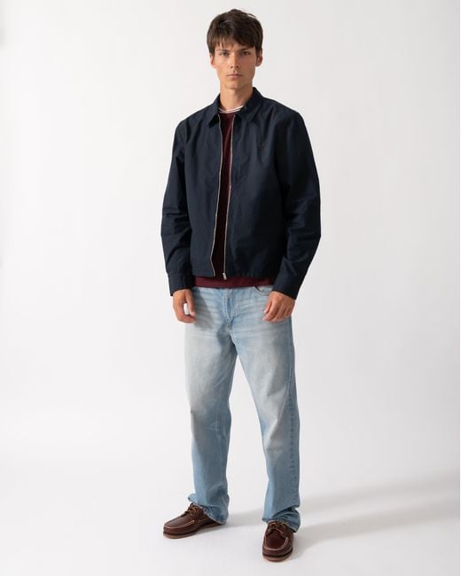 Fred Perry Blue Poplin Zip Overshirt for men