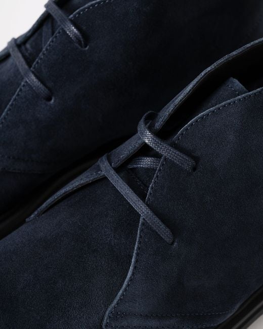 Boss Blue Calev Suede Desert Boots for men