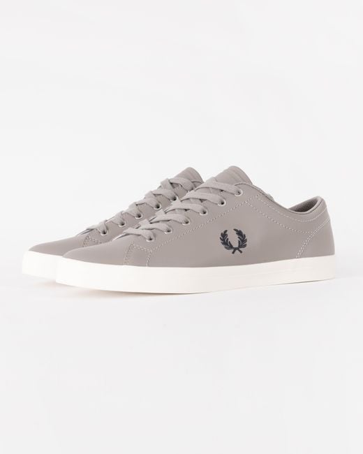 Fred Perry Gray Baseline Leather Trainers for men