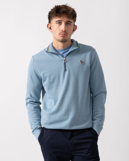 Paul Smith Blue Ps Sweater Zip Neck Zeb Bad for men