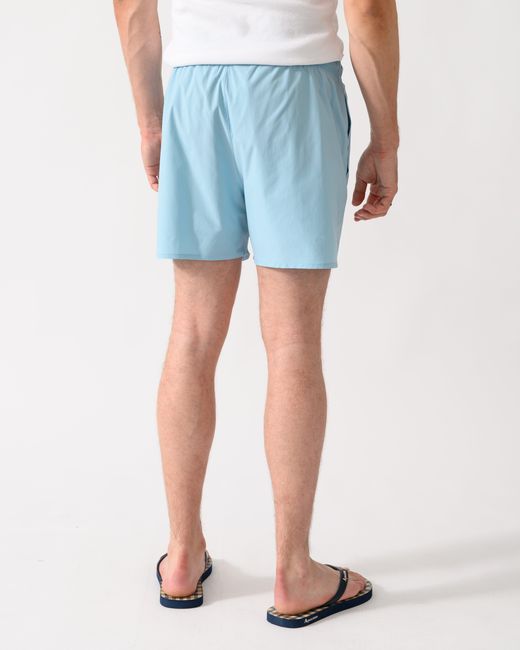Emporio Armani Blue Swim Shorts With Eagle Logo for men