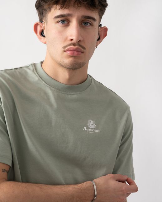 Aquascutum Green Small Logo T-Shirt for men