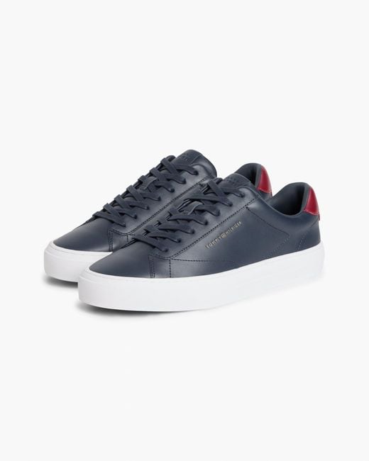 Tommy Hilfiger Blue Premium Dress Nappa Leather Cupsole Trainers for men