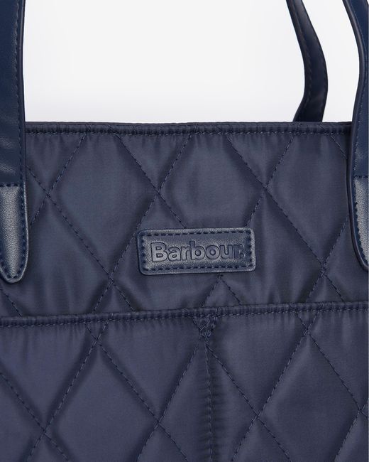 Barbour White Quilted Tote Bag