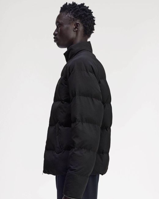 Fred Perry Blue Raglan Sleeve Padded Jacket for men