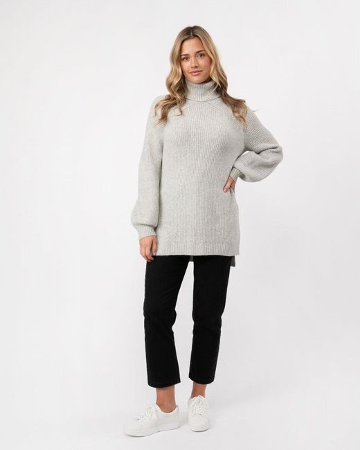 Ted Baker Gray Sylinnaa Stitch Detail Roll Neck