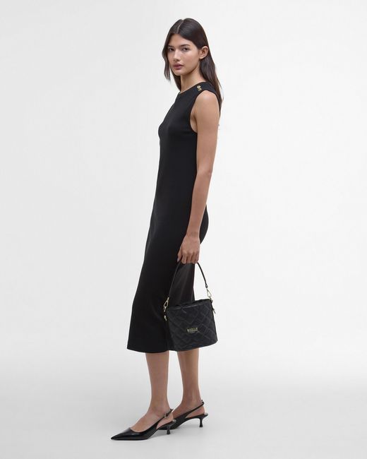 Barbour Black Hadfield Midi Dress