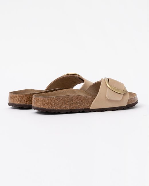 Birkenstock Brown Madrid Big Buckle Nubuck Leather Sandals