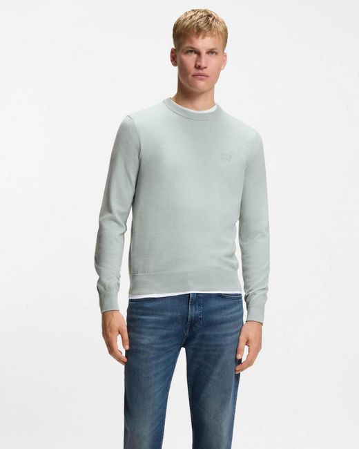 Boss Gray Kanovano Crew Neck Jumper for men