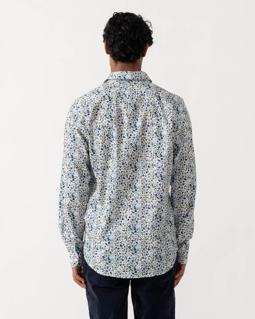 Paul Smith Gray Ps Tailored Fit Long Sleeve Floral Pattern Shirt for men