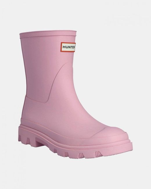 Hunter Pink Downpour Short Boot