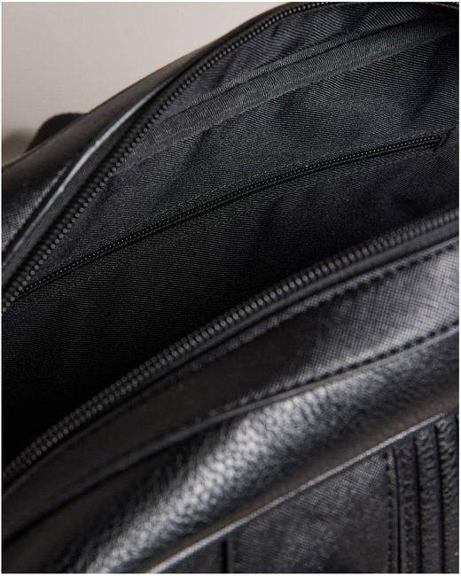 Ted Baker Black Evian Striped Pu Bowler Bag for men