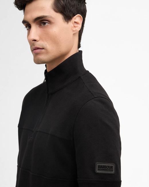 Barbour Black Kaspian Half Zip Sweatshirt for men