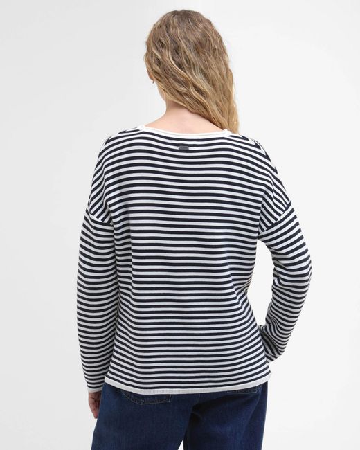 Barbour Blue Marine Stripe Knitted Jumper