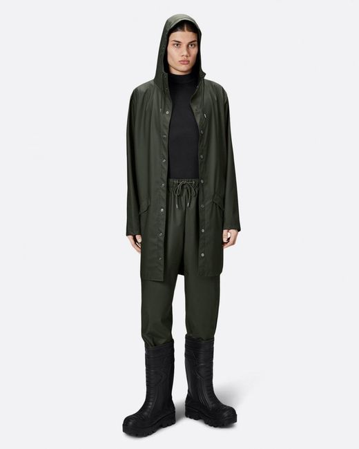 Rains Green Long Unisex Jacket