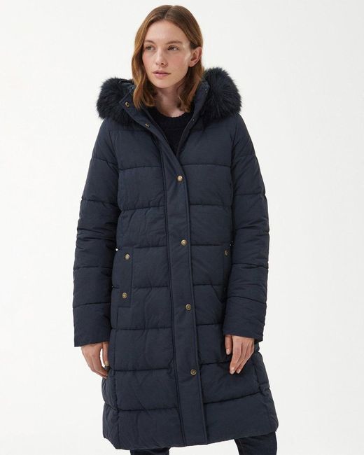 Barbour Blue Grayling Long Quilted Jacket