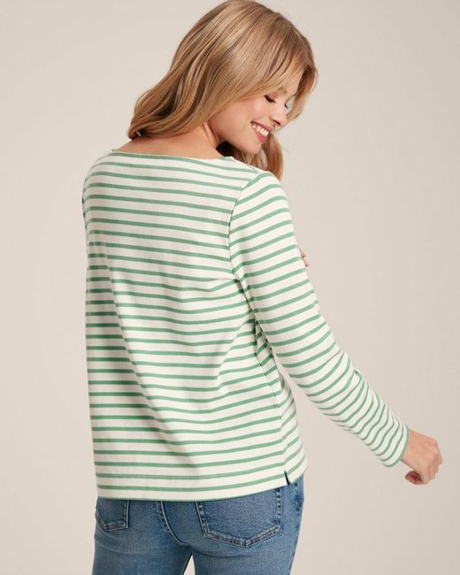 Joules Green New Harbour Striped Breton Top