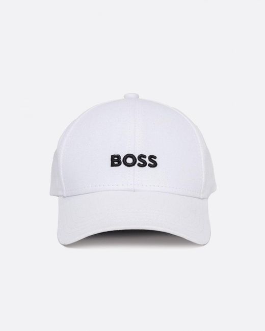 Boss White Zed Cotton-twill Six-panel Cap With Embroidered Logo for men