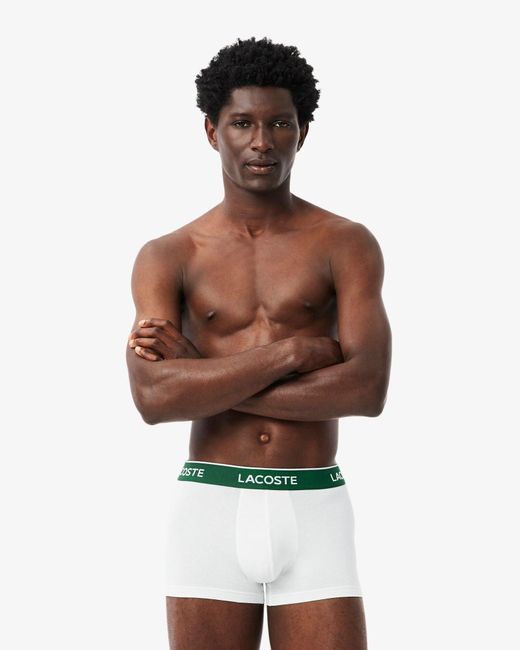 Lacoste White 3-Pack Of Trunks for men