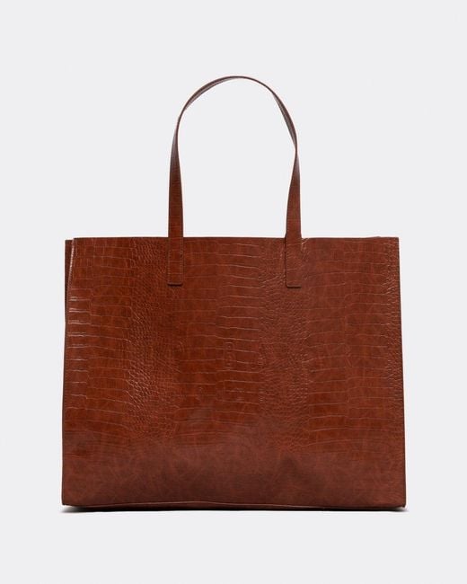 Ted Baker Brown Allicon Mock Croc Icon Tote Bag