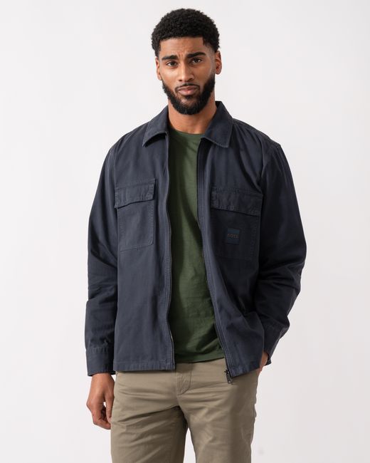 Boss Blue Lovel Zip Overshirt for men