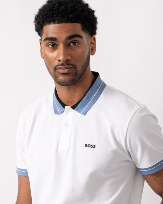 Boss White Pl_Member Short Sleeve Polo Shirt for men