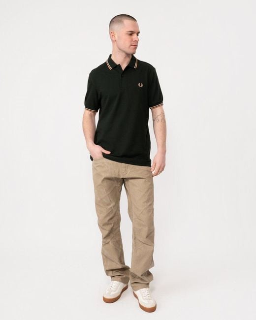 Fred Perry Black Twin Tipped Signature Polo Shirt for men