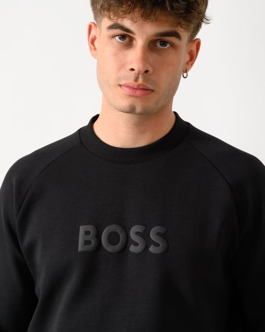 Boss Black Salbo Crew Neck Sweatshirt With Tonal Logo for men