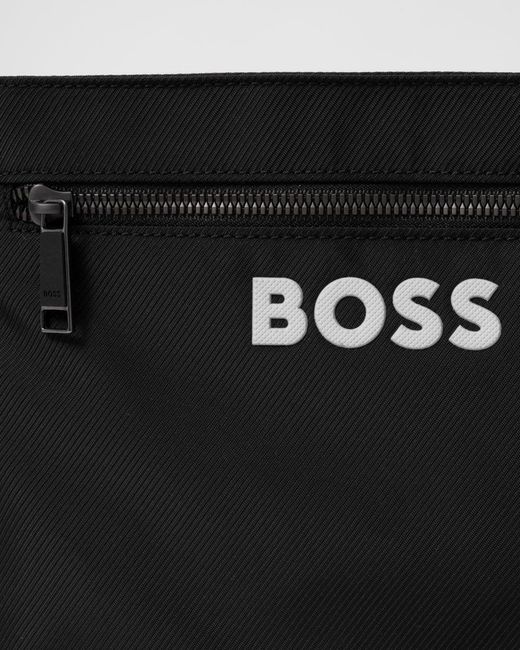 Sac Bandoulière BOSS Catch 3.0 Envelope - Bleu Marine, Polyester Recyclé, Bandoulière Réglable 80-150 Cm