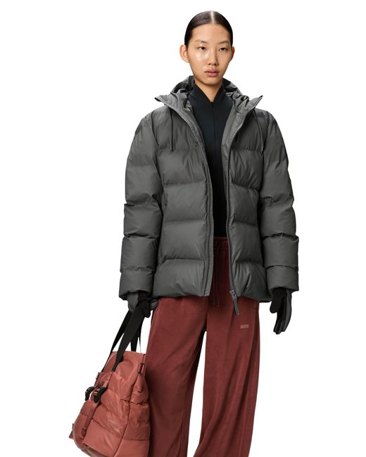 Rains Gray Alta Puffer Jacket