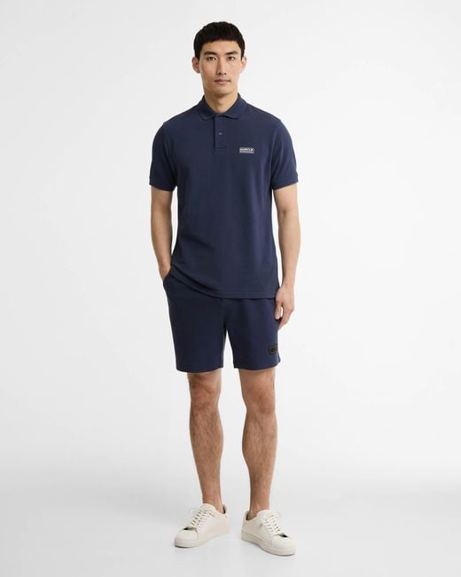 Barbour Blue Essential Short Sleeve Polo for men