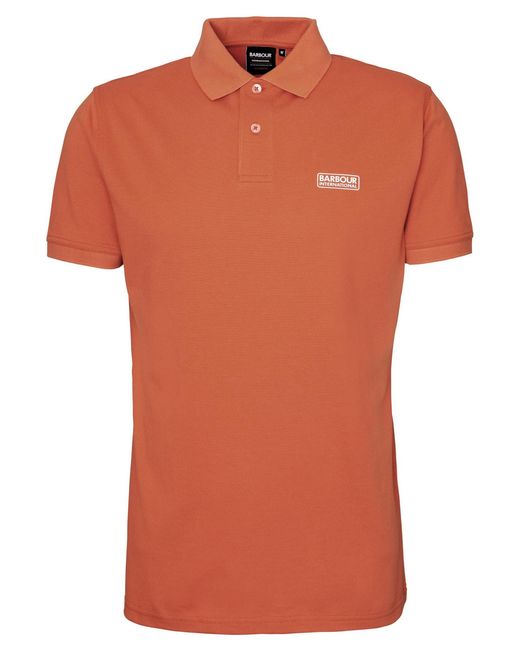 Barbour Red Essential Short Sleeve Polo for men