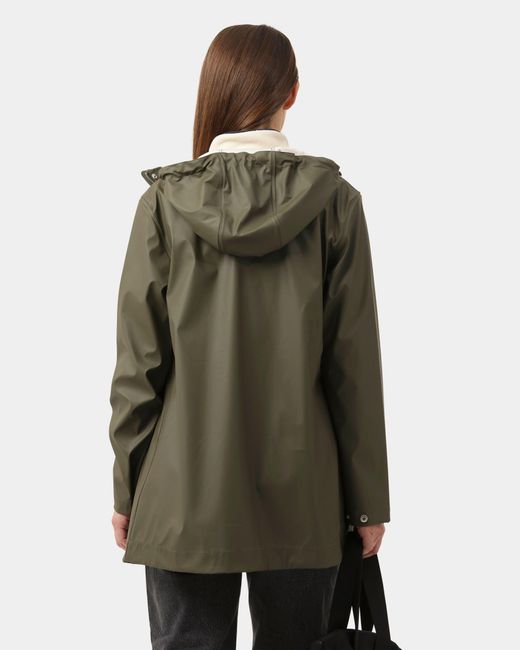 Ilse Jacobsen Green Rain Short Rubberised Raincoat