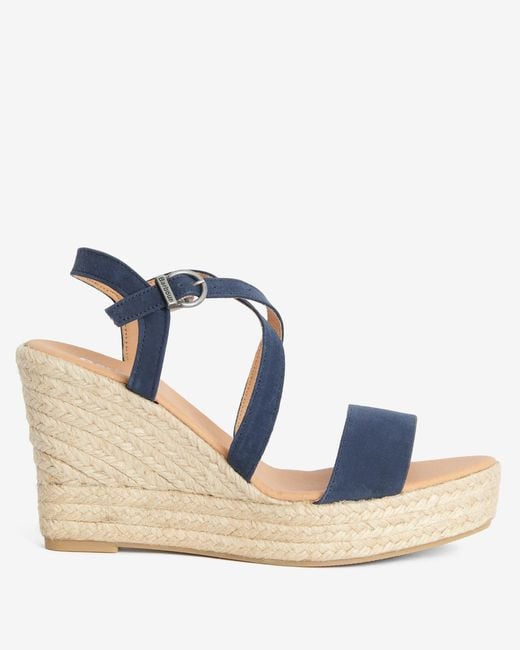 Barbour Blue Lucia Wedge Espadrilles
