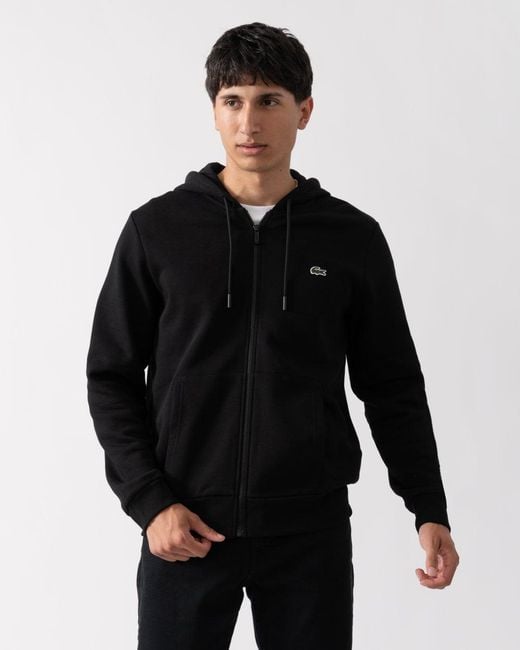 Lacoste Black Fleece Full-Zip Hoodie for men